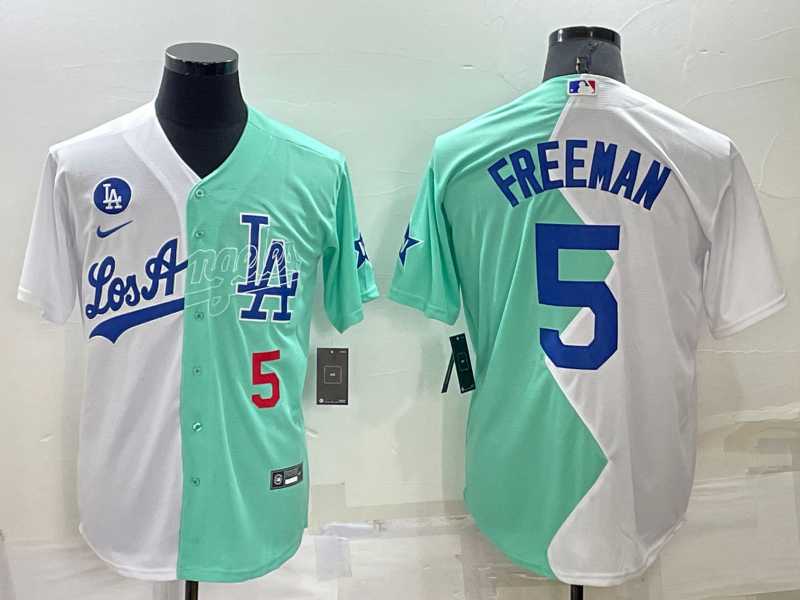 Los Angeles Dodgers #5 Freddie Freeman White Green Number 2022 Celebrity Softball Game Cool Base Jersey,We sell and wholesale Los Angeles Dodgers #5 Freddie Freeman White Green Number 2022 Celebrity Softball Game Cool Base Jersey on line form chian!